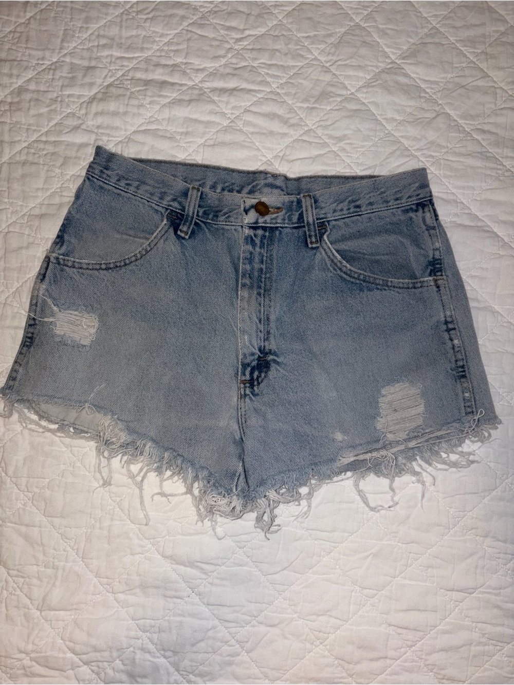 Classic Light Blue Denim Cutoff Shorts - Women's